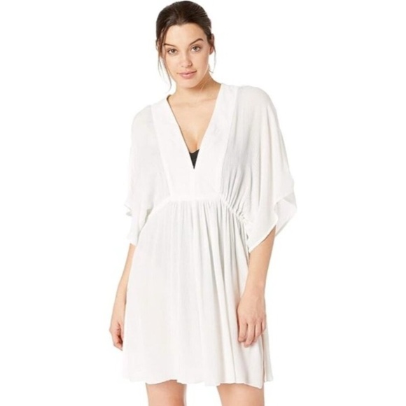 LAUREN RALPH LAUREN Swim Cover-Up - White Size M Crinkle Tunic‎ Cover-Up Dress - Picture 1 of 7